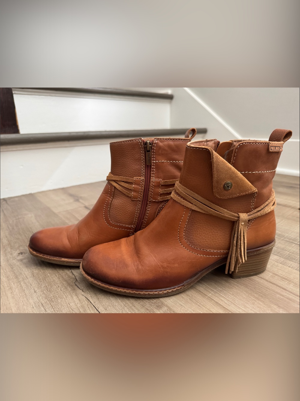 Pikolinos Cognac Leather Ankle Boots EU 39 | US Size 8.5 Western Boho